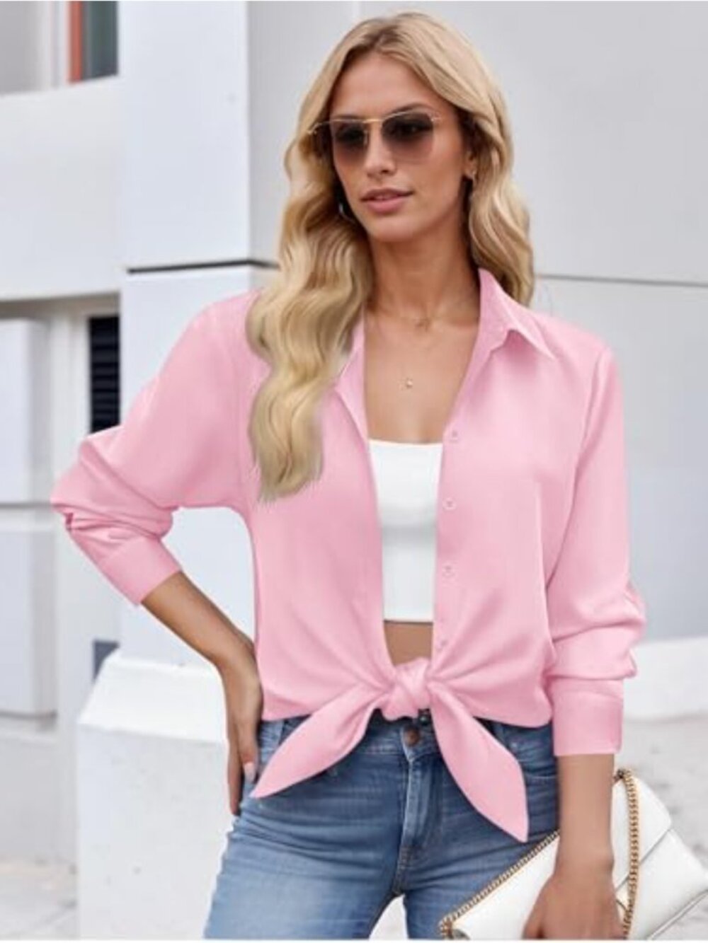 Zeagoo Women's Long Sleeve Button Down Shirt Floral Print Business Casual Blouse - Picture 2 of 6